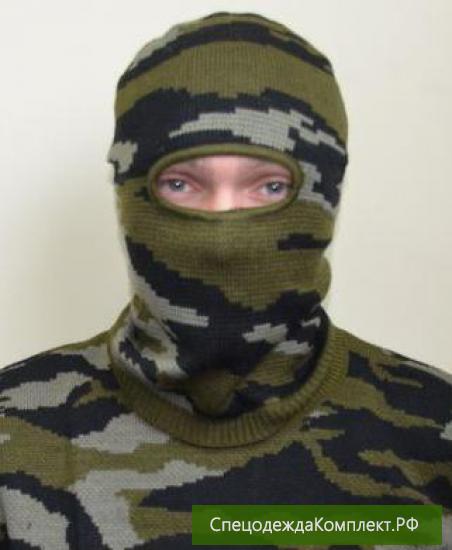Шапка_маска_трикотаж_КМФ_зеленый_Трикотажные_изделия
